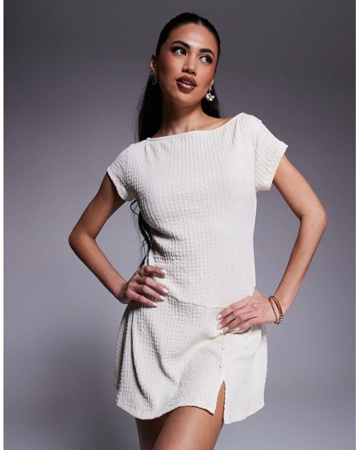 ASOS Blue Asymmetric Button Through Cap Sleeve Mini Dress