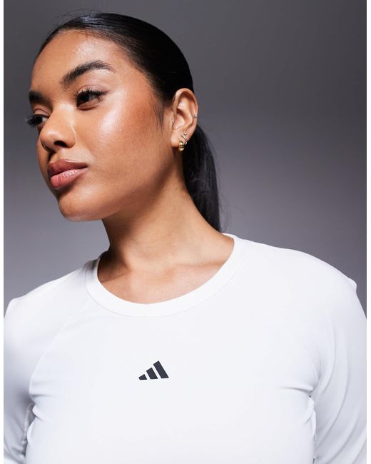Adidas Originals White Adidas Training Tech Fit Long Sleeve Top