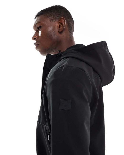 Only & Sons Blue Zip Through Soft Shell Bomber Jacket for men