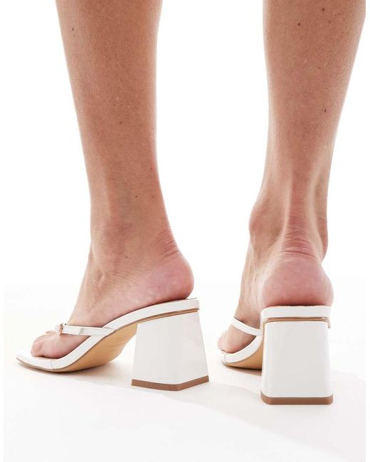 London Rebel Pink Buckle Detail Thong Heeled Sandals