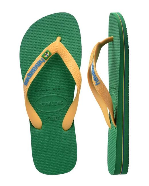 Havaianas Green Unisex Brazil Logo Flip Flops