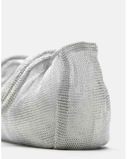 Pull&Bear Gray Metal Mesh Shoulder Bag