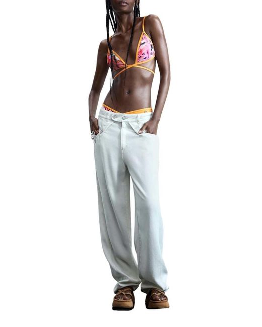 Desigual Blue Crossed Bikini Top