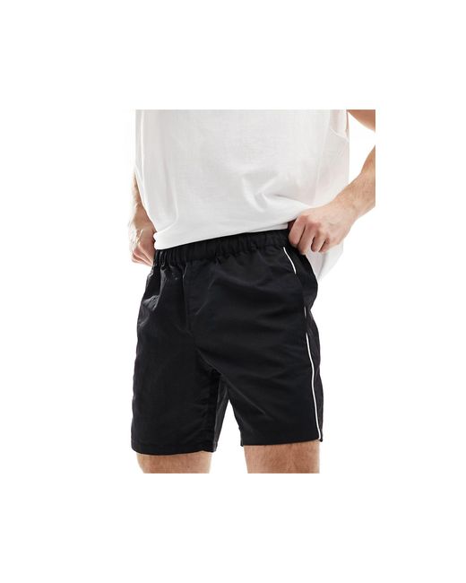 ASOS – schmal geschnittene shorts aus nylon in Black für Herren