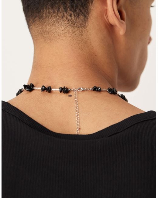 ASOS Black Festival Beaded Necklace for men