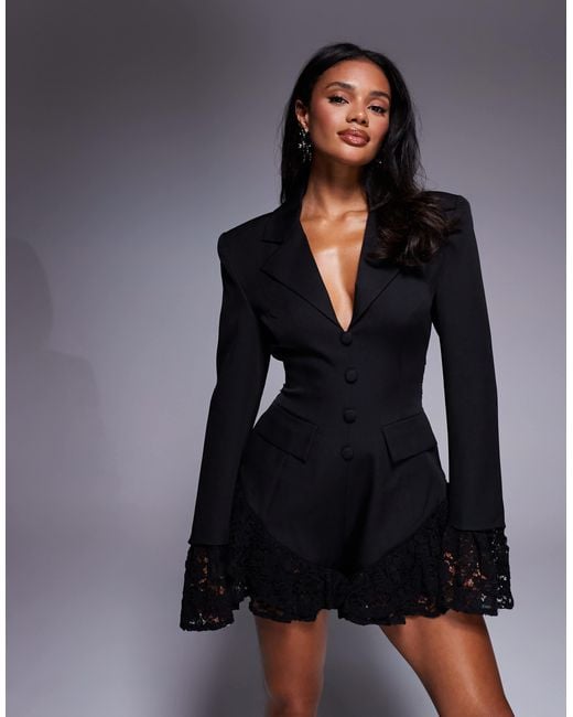 ASOS Blue – eleganter playsuit mit spitze