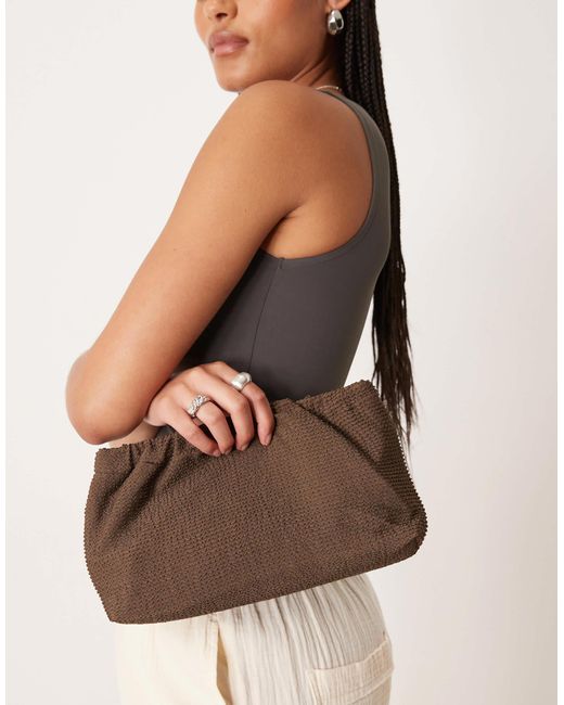 Mango Brown Waffle Texture Cosmetic Pouch