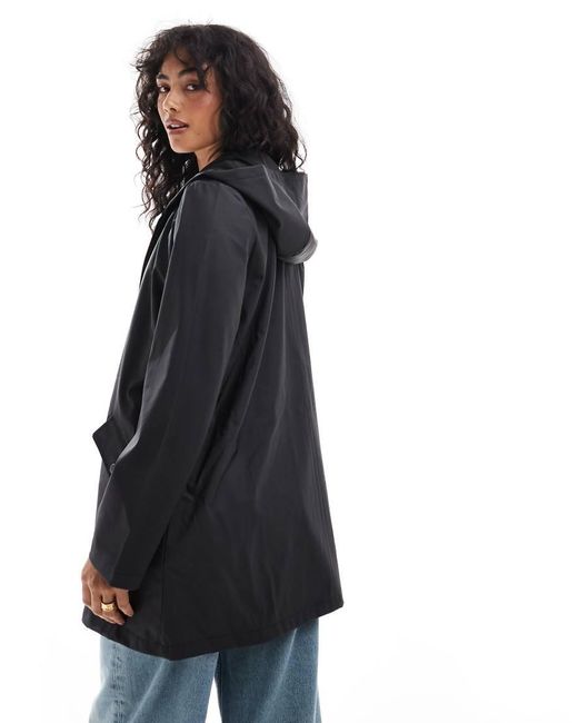 Black hooded mac discount