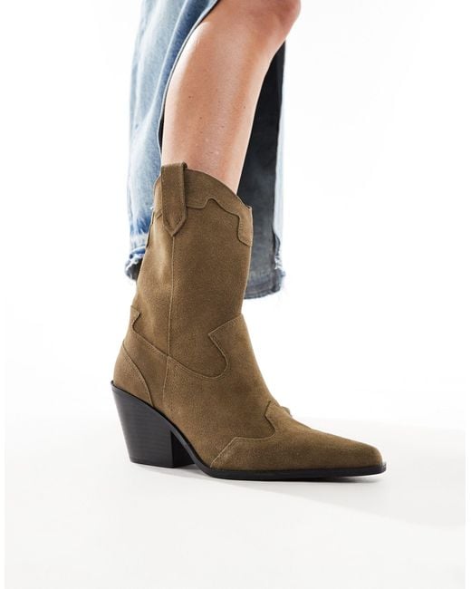 Pull&Bear Brown Suede Boots