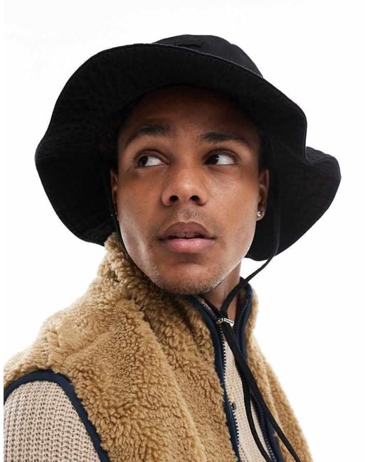 Levi's Black Fisherman Bucket Hat With Logo for men