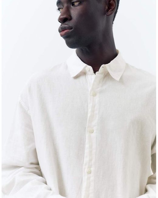 Camicia di Pull&Bear in White da Uomo