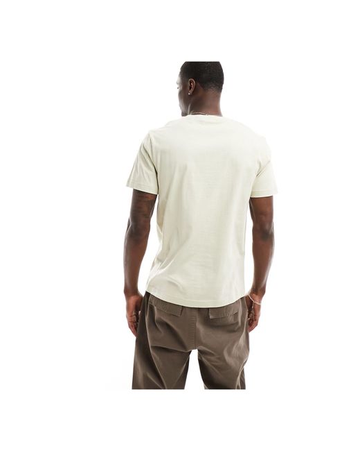 T-shirt beige con logo a stemma di Gant in White da Uomo