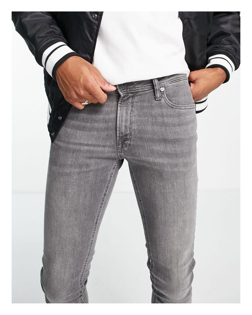 Jack & Jones Intelligence Liam Skinny Fit Jeans in Grey for Men | Lyst UK