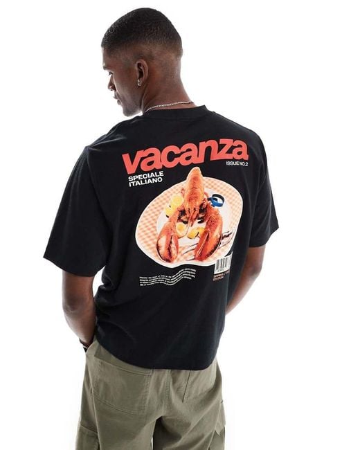 Cotton On Gray Cropped Fit T-shirt With Vacanza Graphic for men