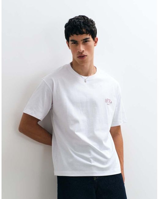 Jack & Jones White Atelier Backprint T-Shirt for men