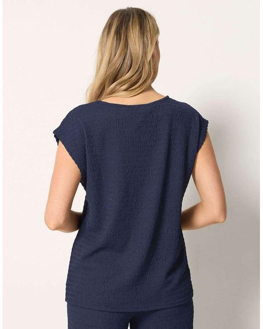 Long Tall Sally Blue Textured Top