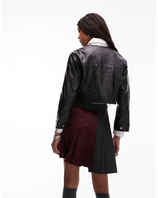 ASOS Black Fabric Mix Spliced Maxi Kilt