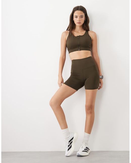 4505 Brown Fuller Bust Icon Active High Support Sports Bra With Removable Padding And Adjustable Straps