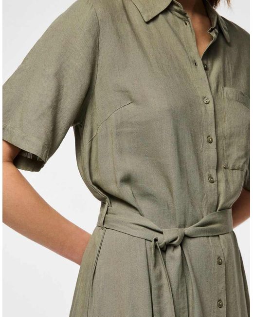 Pieces Green Shirt Dress
