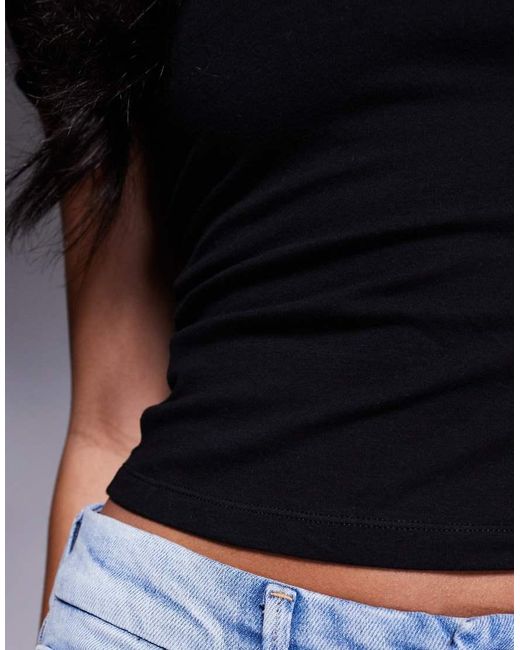 GOOD AMERICAN Black Super Stretch Baby T-shirt