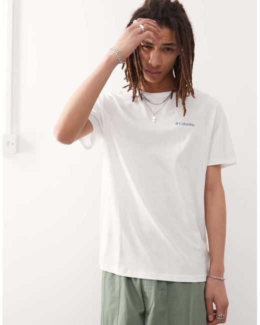 Columbia White Cavalry Trail Graphic T-shirt for men