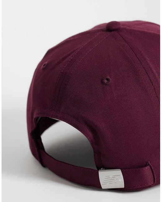 New Balance Purple 6 Panel Linear Logo Cap