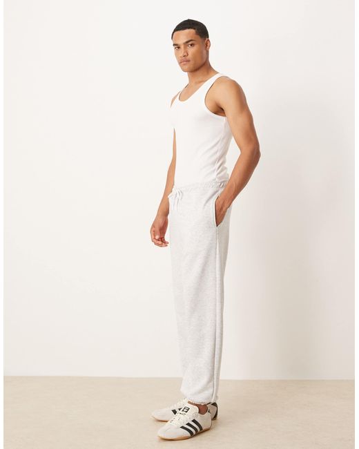 ASOS White Tapered Fit Loopback Sweatpants for men