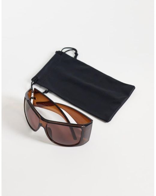 ASOS Pink Oversized Square Wrap Sunglasses