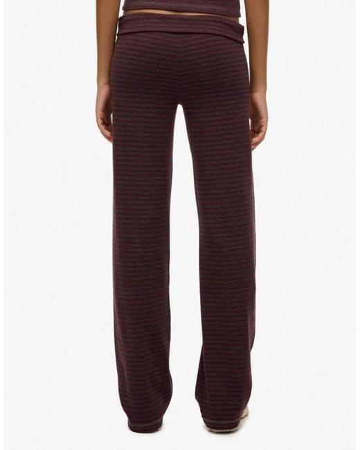 Superdry Brown Athletic Essentials Fold Over Joggers