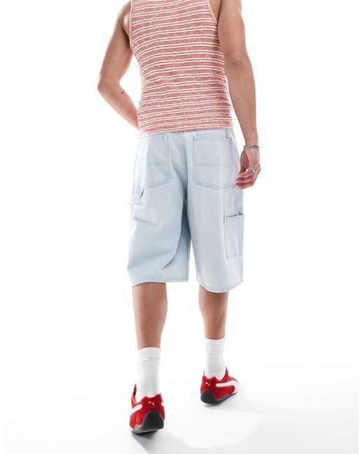 Vali worker - bermuda baggy en jean - rétro délavé très clair Dr. Denim pour homme en coloris Red