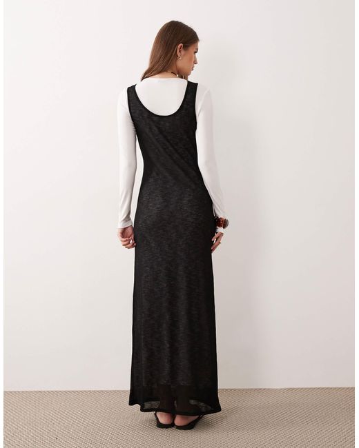 ASOS Black Double Layer Midi Dress