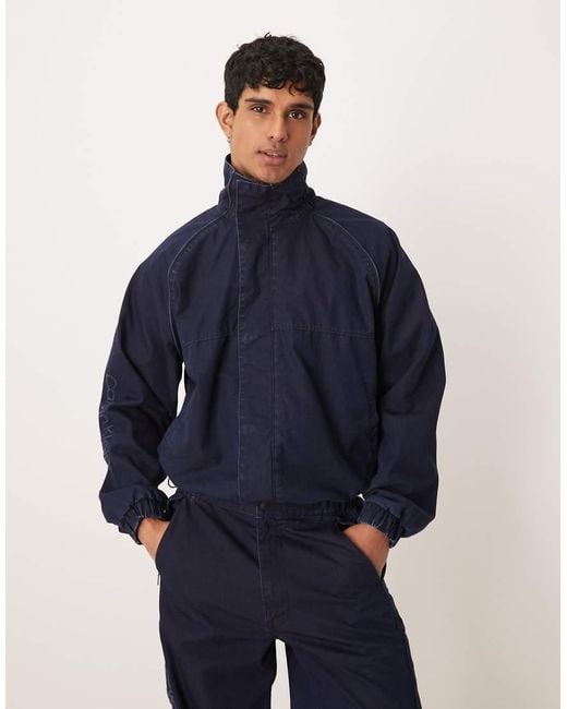 Calvin Klein Blue Nylon Denim Track Jacket Co-Ord for men