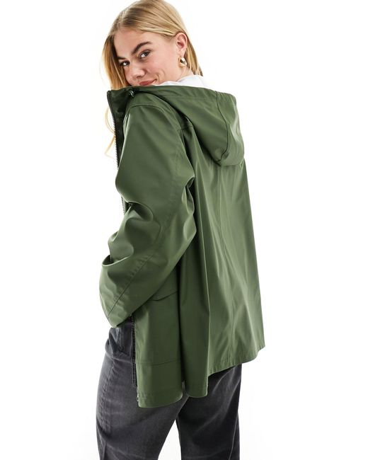 ASOS Green Rubberised Rain Coat
