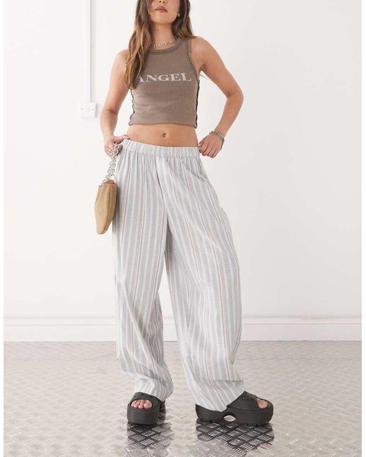 Collusion White Relaxed Woven Trousers