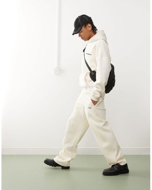 Prohibited White Script Logo Straight Leg Trackies for men