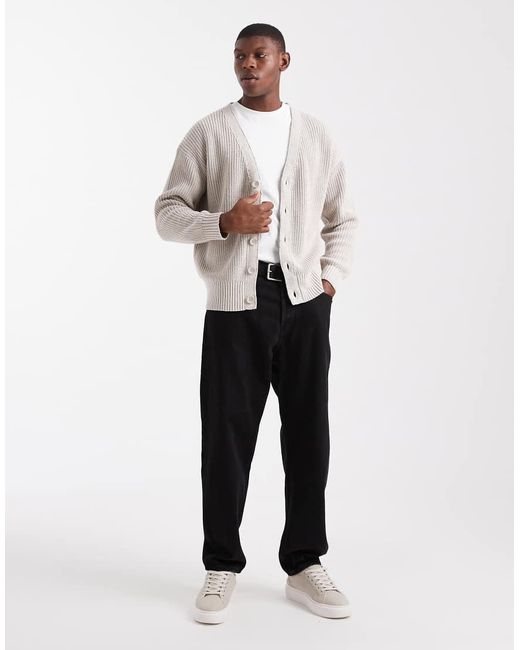 New Look Blue Fisherman Cardigan for men