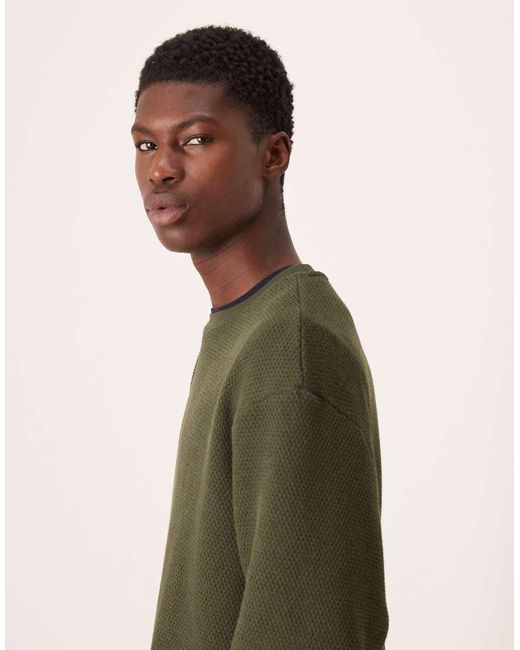 ASOS Green Heavyweight Oversized Textured Sweatshirt 400gsms for men