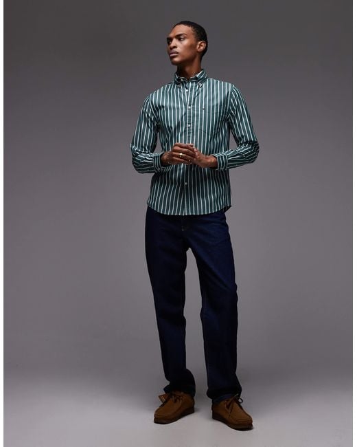 Tommy Hilfiger Blue Poplin Stripe Shirt for men