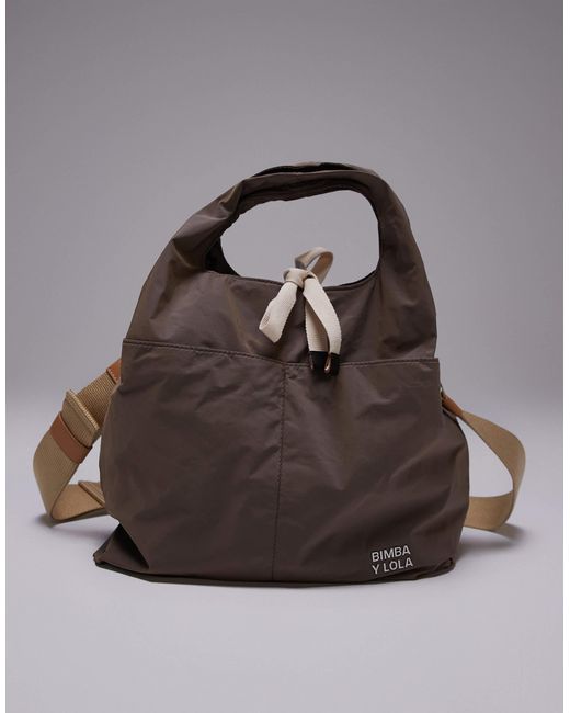 Bimba Y Lola Gray Slouchy Tote Bag With Removable Strap