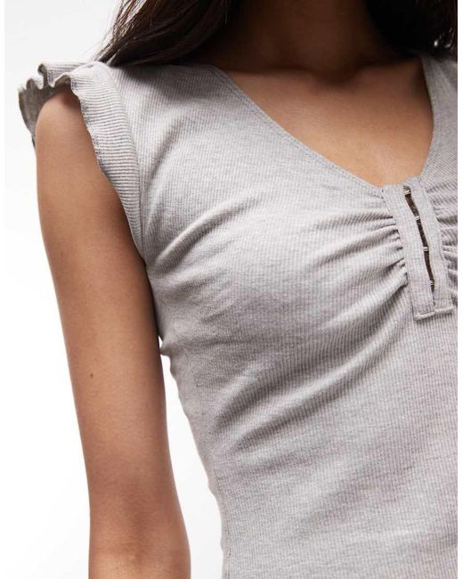 Collusion Gray Ruched Front Tank Top