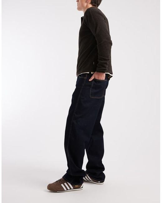 Tommy Hilfiger Black Jamie Relaxed Straight Leg Carpenter Jeans for men