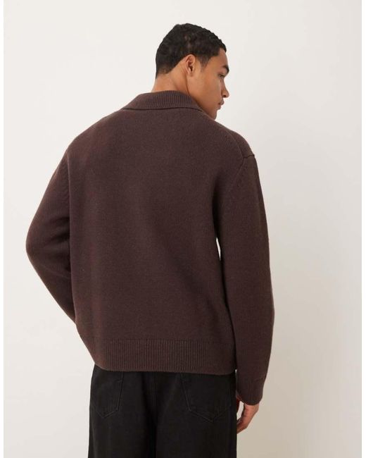 Cárdigan Extragrande Con Cremallera Delantera De ARKET de hombre de color Brown