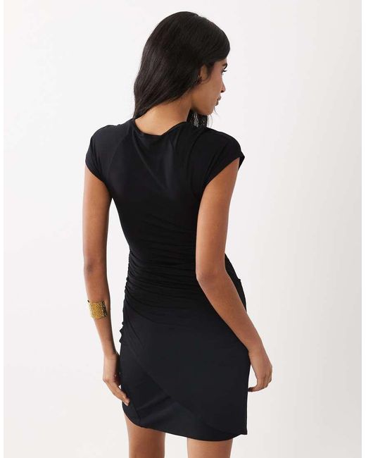 ASOS Black Wrap T-shirt Mini Dress