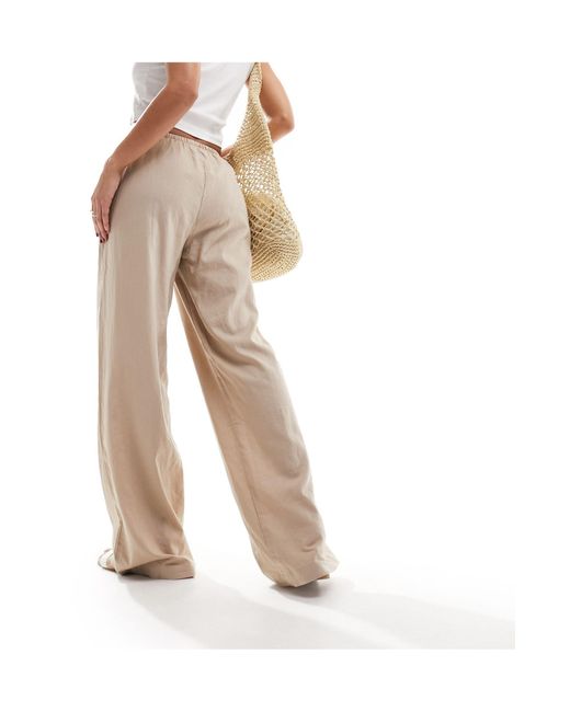 Cotton On Natural Cotton On Drawstring Straight Leg Trousers