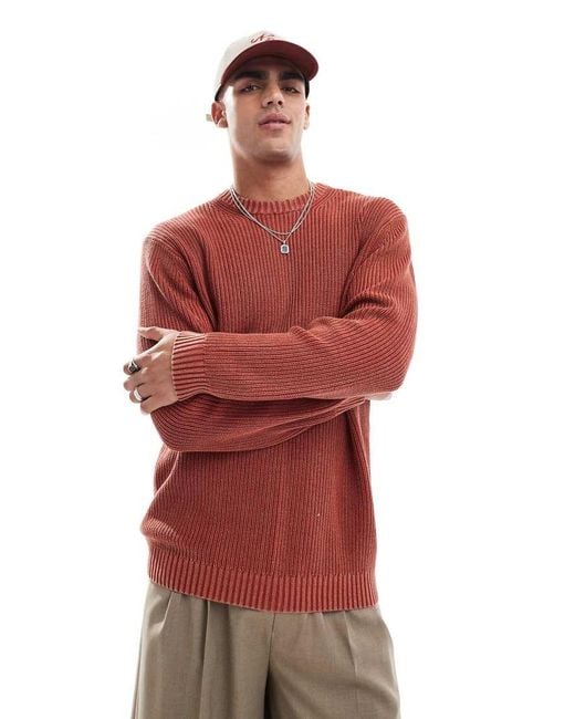 Only & Sons Oversized Gebreide Trui in het Red voor heren