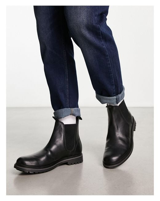 Schuh Dylan - Casual Chelsea Boots in het Black voor heren