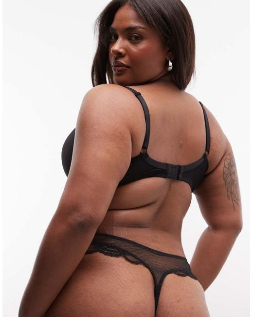 ASOS Black Asos Design Curve Lola Lace Thong