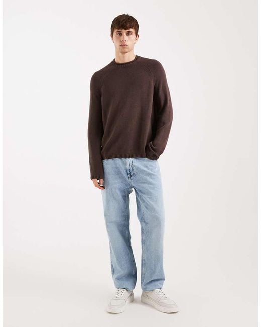 Hollister Brown Holliter Mockneck Light Knit Jumper for men