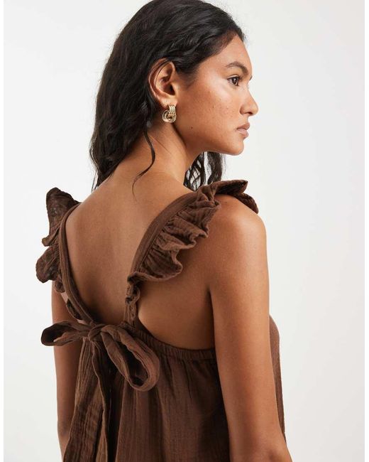 ONLY Brown Tiered Maxi Dress