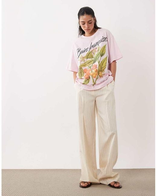 ASOS Gray Oversized T-shirt With Vintage Berries Graphic